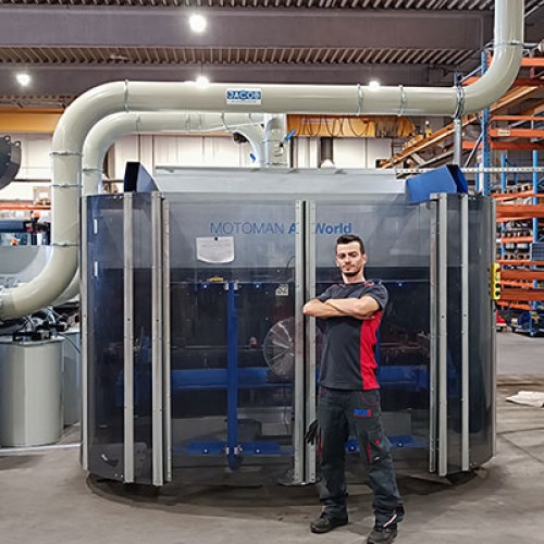 Stationary welding fume extractors class W3 in the smallest possible space